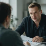 Właściciel firmy ocenia pracę swojego biura rachunkowego