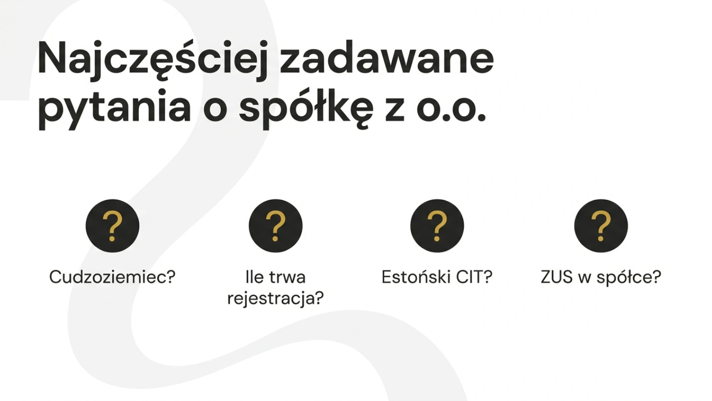 Najczęstsze pytania o spółkę z o.o.